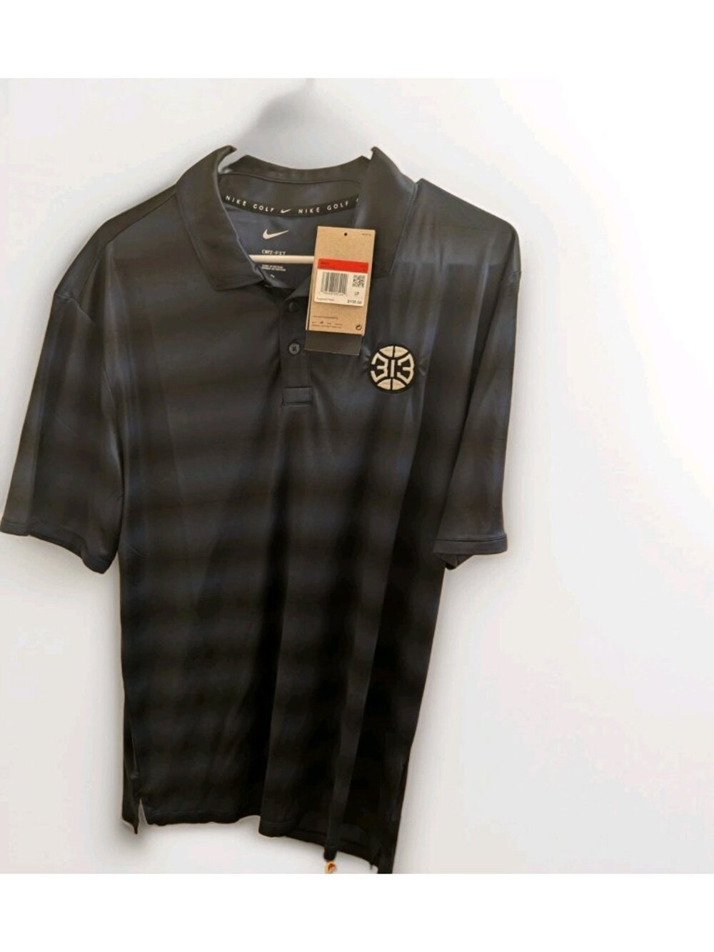 Nike Golf Performance Polo Mens Large Blue Black Striped Detroit Pistons 313 New